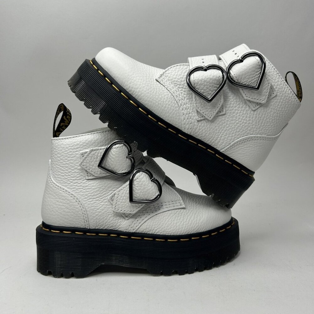 Dr. Martens Boots Doc Martens Devon Heart Platform Leather Boots LA004 Women 6